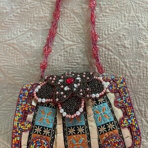 Vintage Colorful Beaded Women's Bag